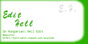 edit hell business card